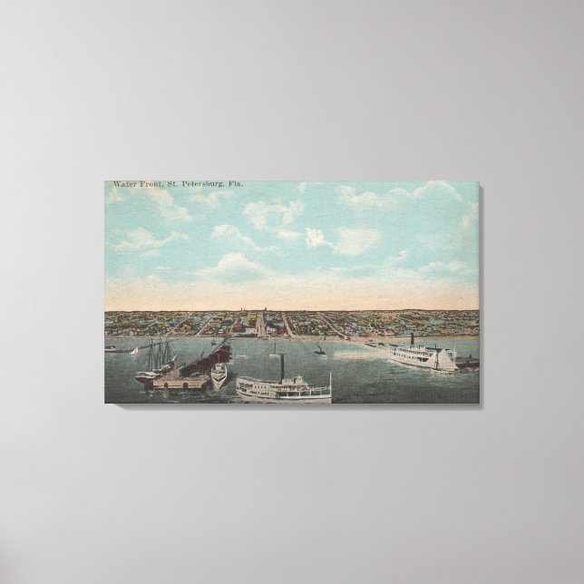 St. Petersburg, FL - Waterfront View with Canvas Print (Front)
