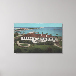 St. Petersburg, Florida - Aerial of Yacht Canvas Print