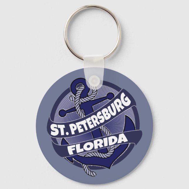 St. Petersburg Florida anchor swirl keychain (Front)