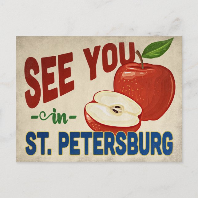 St. Petersburg Florida Apple - Vintage Travel Postcard (Front)