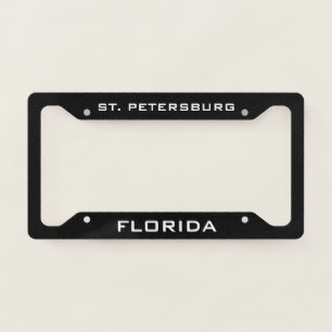 St.Petersburg Florida Black  License Plate Frame