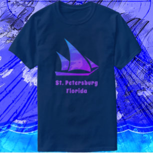 St. Petersburg Florida Bright Colorful Sailboat T-Shirt