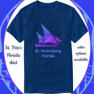 St. Petersburg Florida Bright Colorful Sailboat T-Shirt