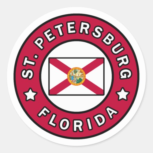 St Petersburg Florida Classic Round Sticker
