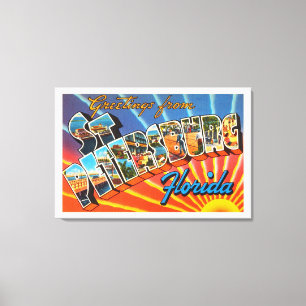 St Petersburg Florida FL Vintage Travel Souvenir Canvas Print