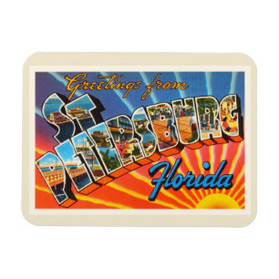 St Petersburg Florida FL Vintage Travel Souvenir Magnet