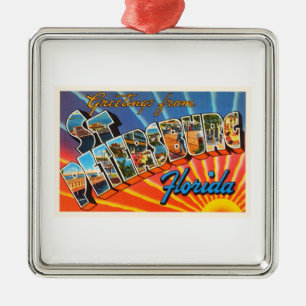 St Petersburg Florida FL Vintage Travel Souvenir Metal Ornament
