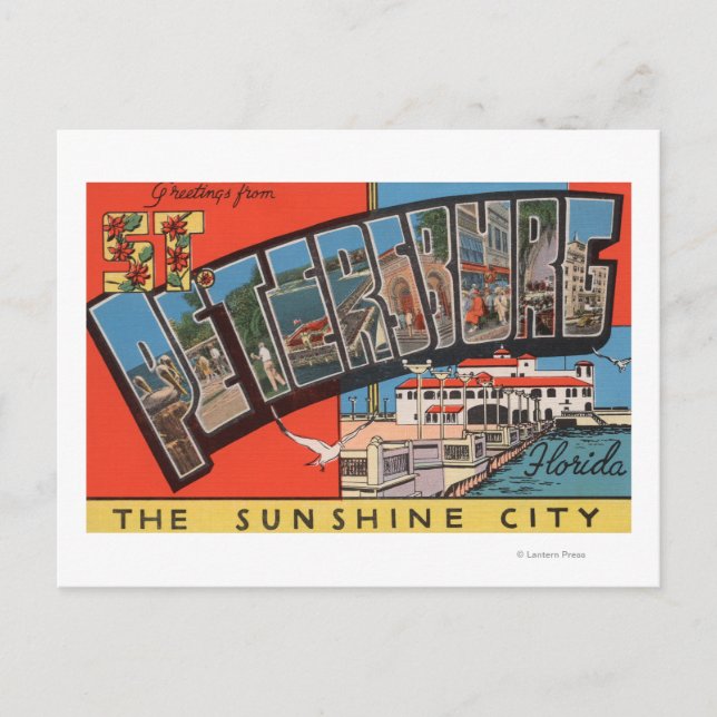 St. Petersburg, Florida - Large Letter Scenes Postcard (Front)