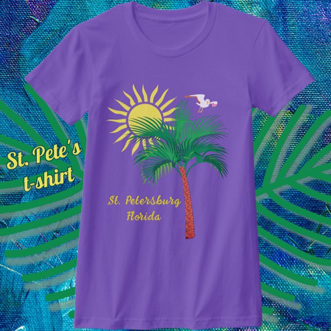 St. Petersburg Florida Palm Tree and Seagull T-Shi T-Shirt (Pretty St. Pete's souvenir t-shirt available with color choices.)