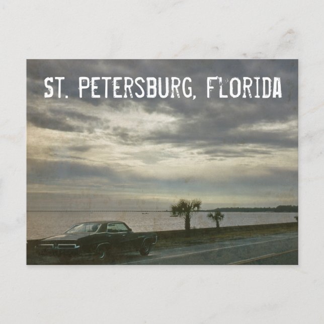 St. Petersburg Florida Retro Car 1969 Postcard (Front)