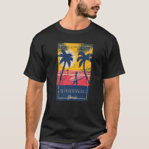 St Petersburg Florida Retro Surfer Distressed T-Shirt