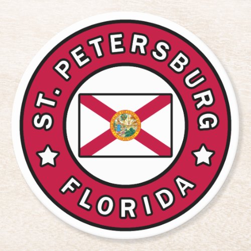 St Petersburg Florida Round Paper Coaster