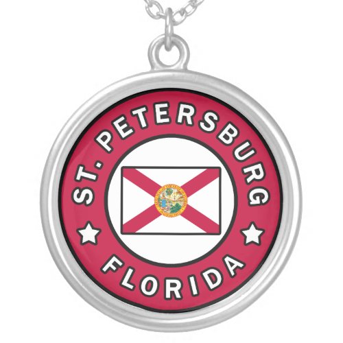 St Petersburg Florida Silver Plated Necklace