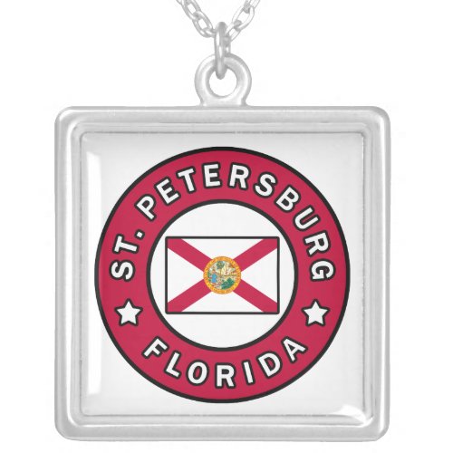 St Petersburg Florida Silver Plated Necklace