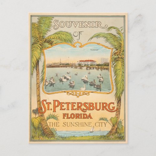 St Petersburg Florida The Sunshine City vintage Postcard