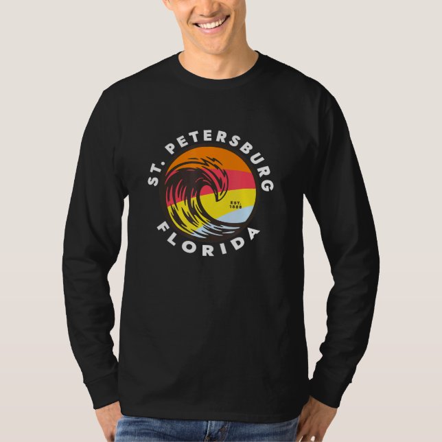St Petersburg Florida Vacation Souvenir Ocean Wave T-Shirt (Front)