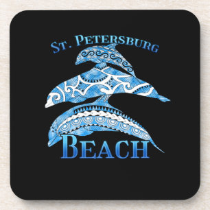 St. Petersburg Florida Vacation Tribal Dolphins Beverage Coaster