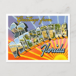 St Petersburg, Florida Vintage Big Letters Postcard