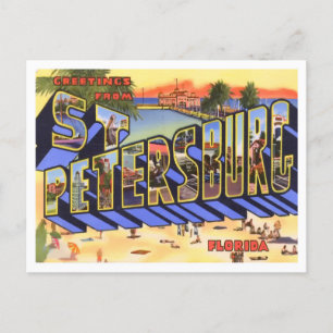 St Petersburg, Florida Vintage Big Letters Postcard