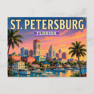 🌴 St Petersburg Florida Waterfront View Postcard