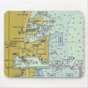 St Petersburg Harbor Nautical Chart Mouse Pad