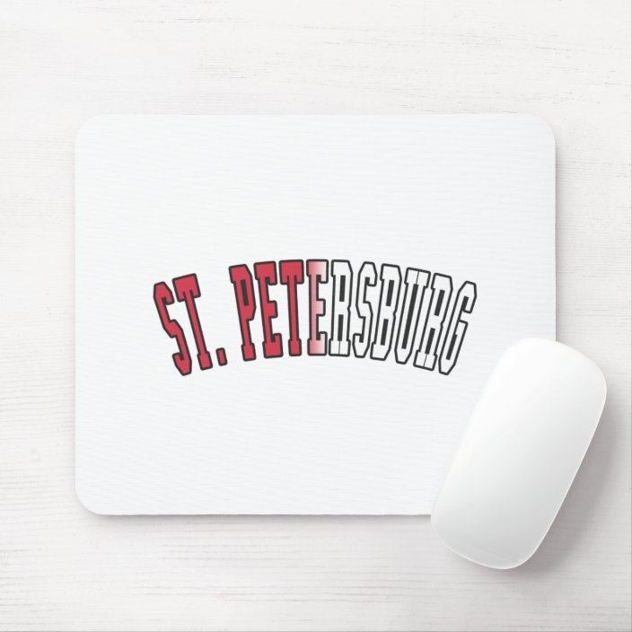 St. Petersburg in Florida State Flag Colors Mousepad