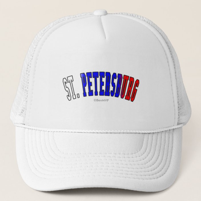 St. Petersburg in Russia National Flag Colors Mesh Hat
