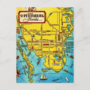 St. Petersburg Map Postcard