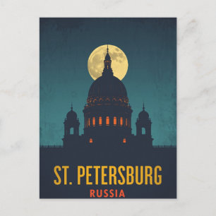 St. Petersburg Moonlit Cathedral Postcard