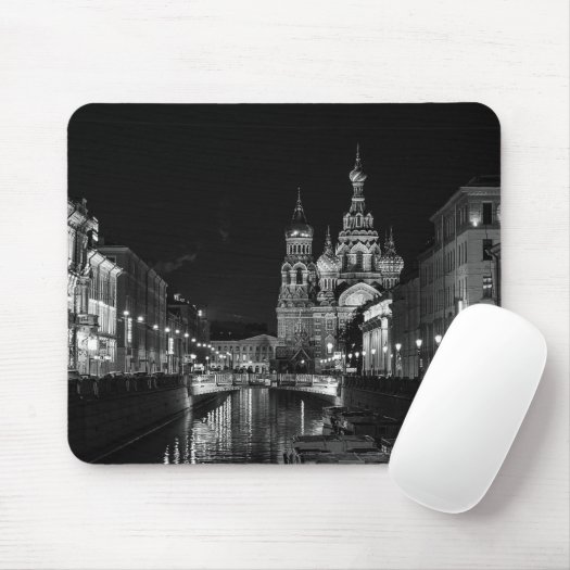 St Petersburg Russia Black and White Mousepad
