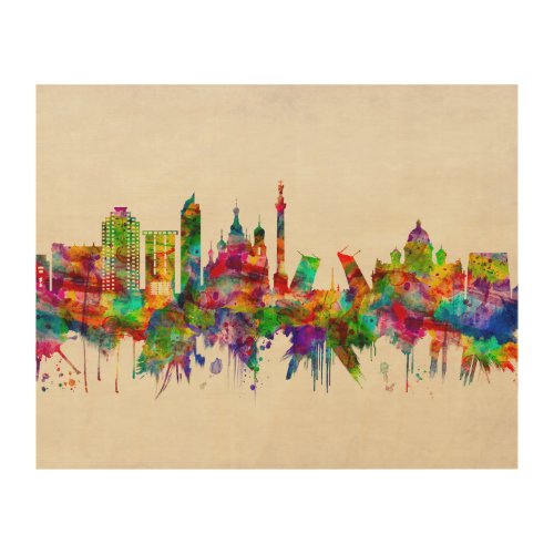 St Petersburg Russia Skyline Wood Wall Art