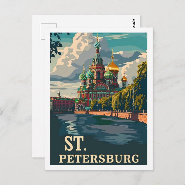 ST Petersburg Russia Vintage Famous Travel Place Postcard (Front/Back)