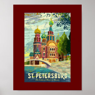St Petersburg Russia Vintage Poster