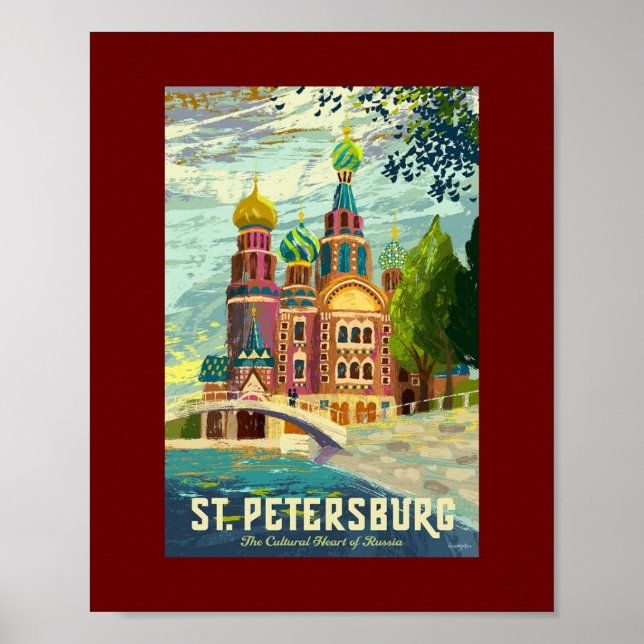 St Petersburg Russia Vintage  Poster (Front)