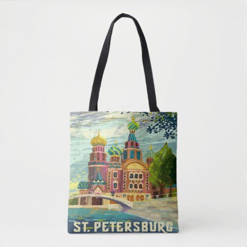 Stpetersburg Russia Vintage Travel Vacation Tote Bag