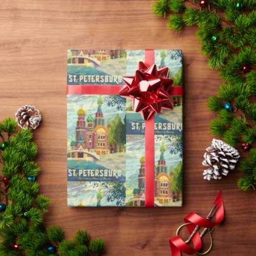 St Petersburg Russia Vintage  Wrapping Paper
