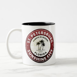 St. Petersburg Sunshine City Florida Two-Tone Coffee Mug