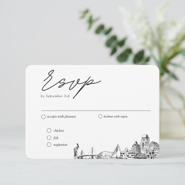 St. Petersburg Traditional RSVP Meal Options Enclosure Card (Standing Front)