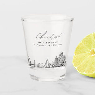 St. Petersburg Wedding Favor Personalized Cheers Shot Glass