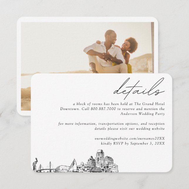 St. Petersburg Wedding Hotel Room Block Details Enclosure Card (Front/Back)