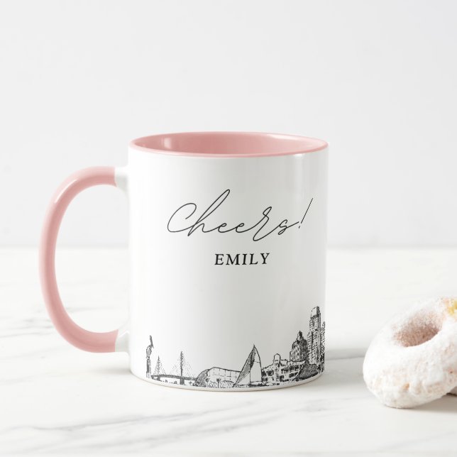 St. Petersburg Wedding Personalized Coffee Mug (With Donut)