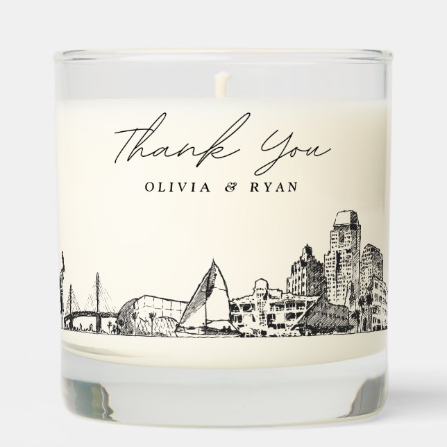 St. Petersburg Wedding Thank You Gift Candle (Front)