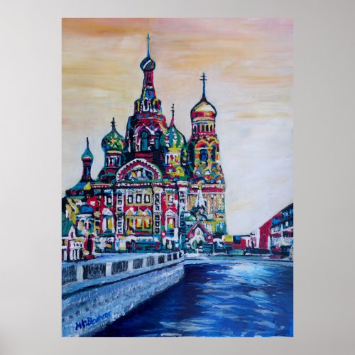 St Petersburg With Church Of The Savior On Blood Poster