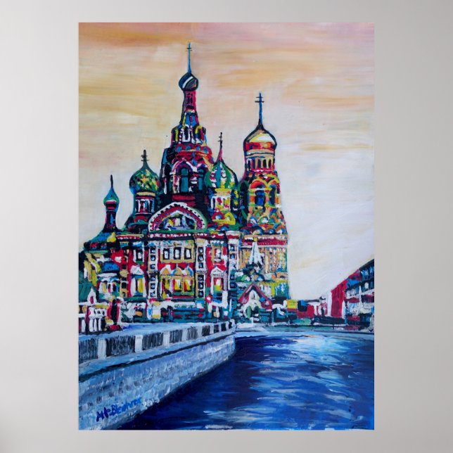 St Petersburg With Church Of The Savior On Blood Poster (Front)
