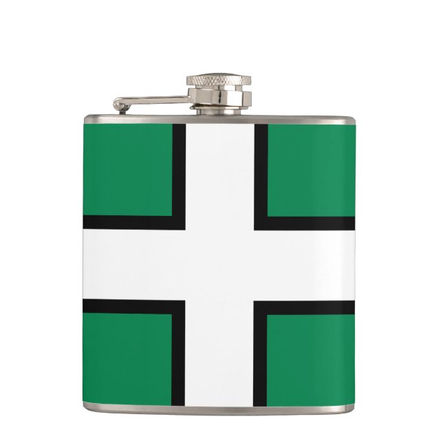 St. Petroc’s flag / Flag of Devon Flask (Front)