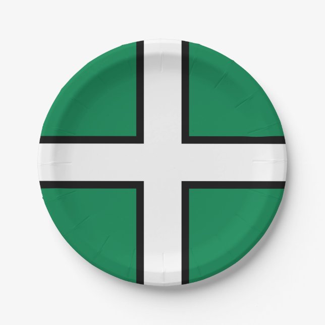 St. Petroc’s flag / Flag of Devon Paper Plates (Front)