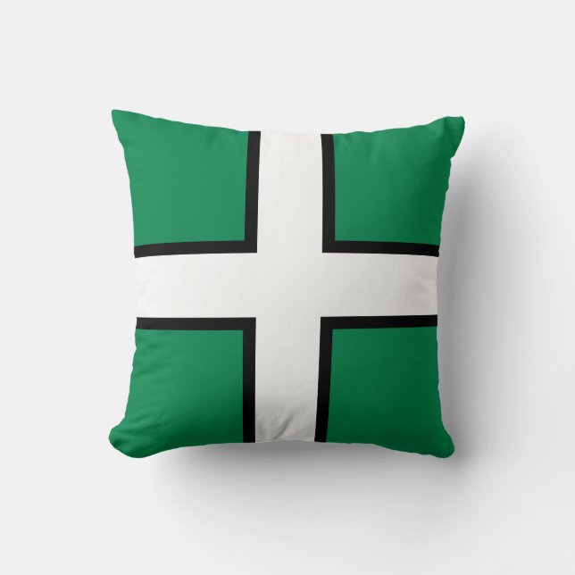 St. Petroc’s flag / Flag of Devon Throw Pillow (Front)