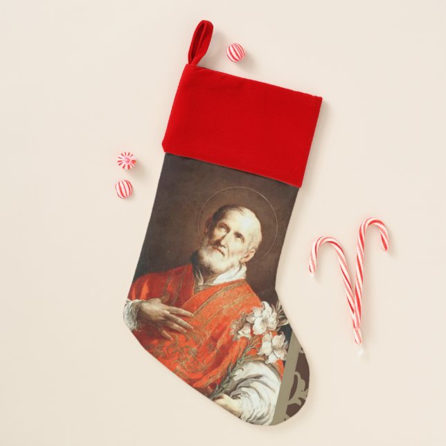 St. Philip Neri Catholic Priest Christmas Stocking (Front)