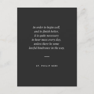 St Philip Neri - Hear Mass Everyday Postcard