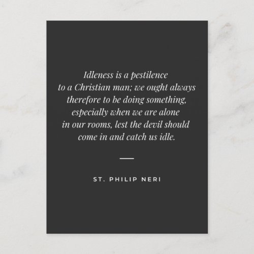 St Philip Neri Quote _ Always do something Postcard